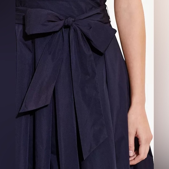 Ralph Lauren LRL High-Low Fit & Flare A-line Dress Navy Blue Pockets Wrap Sz 12 - Picture 4 of 16